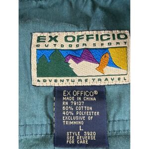 Ex Officio Adventure Travel Shirt Mens Teal Blue Long Sleeve Utility Hiking 3920